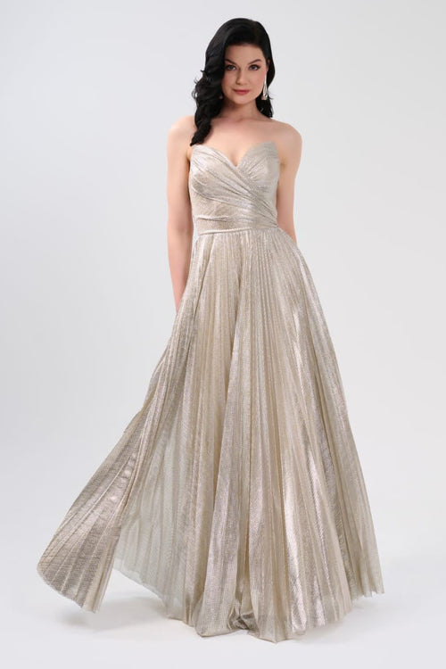 Abendkleid C2139 in Gold – Lamia Braut & Abendmode