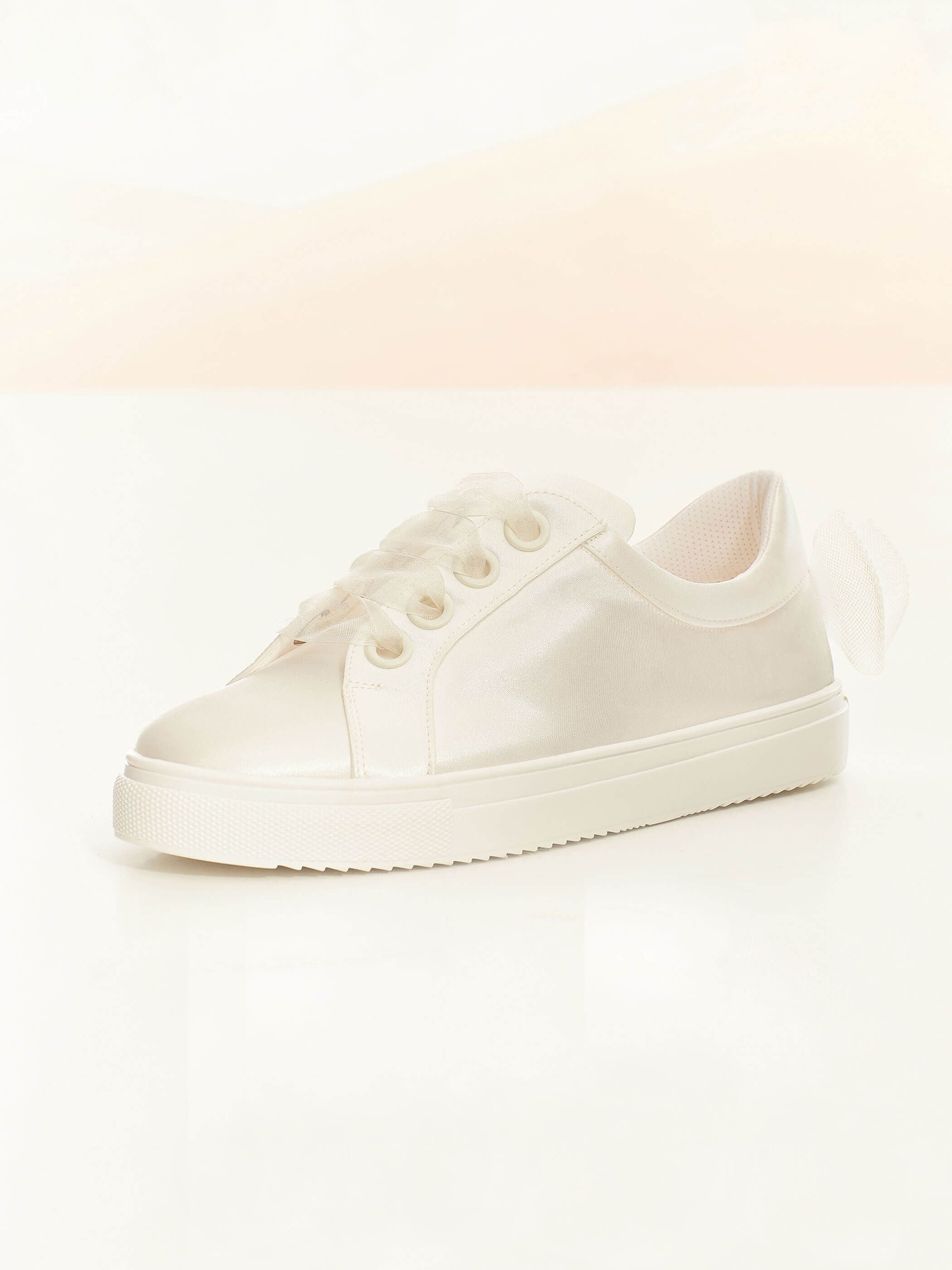 Brautschuhe Brautsneaker Emily aus Satin in Creme – Ansicht 3 | Lamia Mode