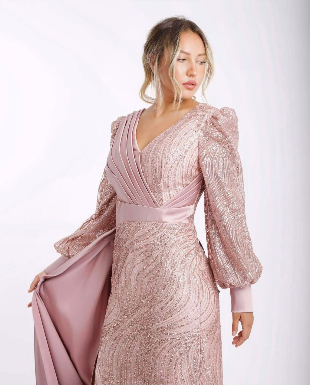 Abendkleid M178 in Dunkelblau – Ansicht 2 | Lamia Mode