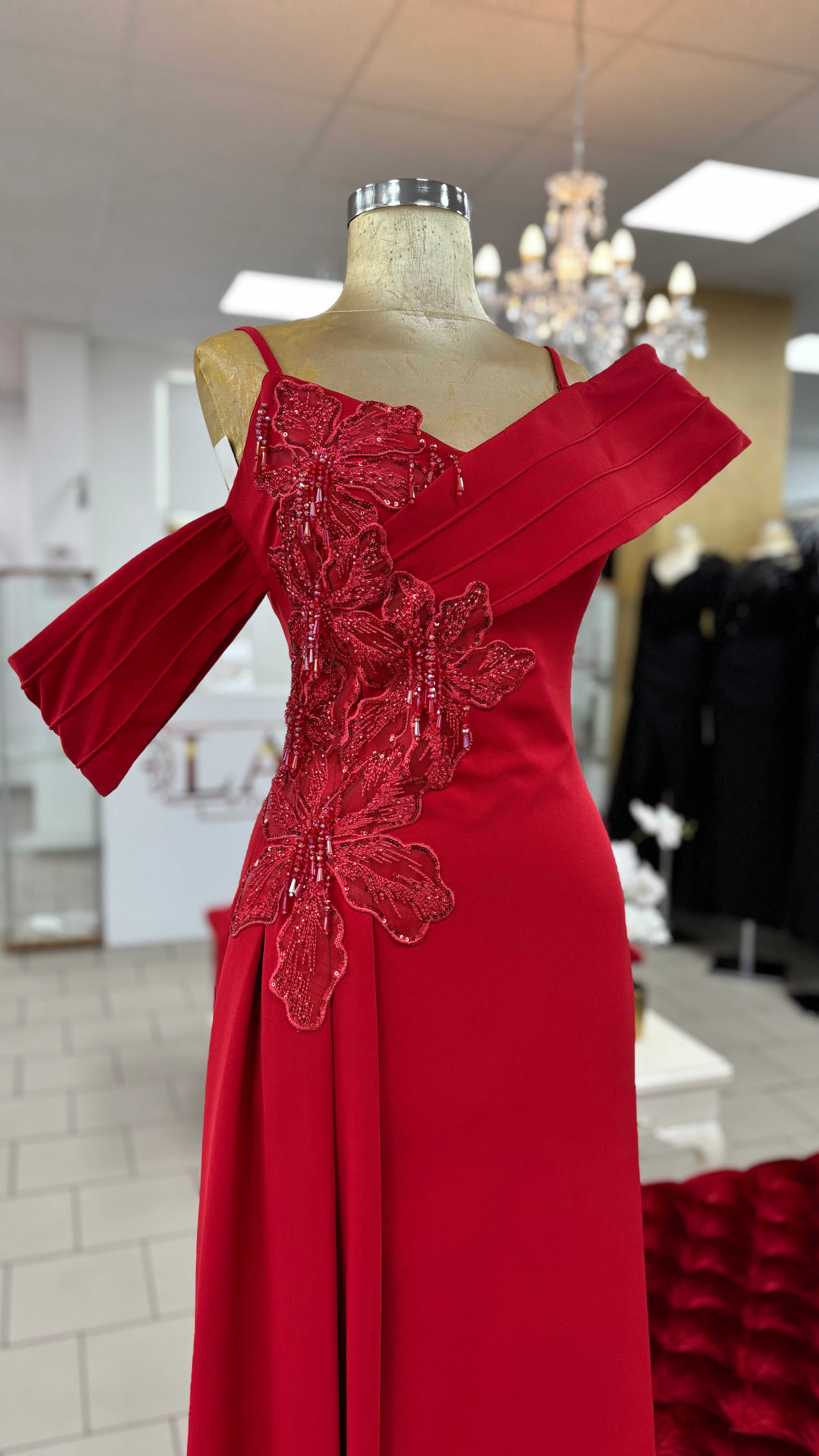 Elegantes Abendkleid mit Off-Shoulder-Design & Schlitz C2111 – Ansicht 7 | Lamia Mode