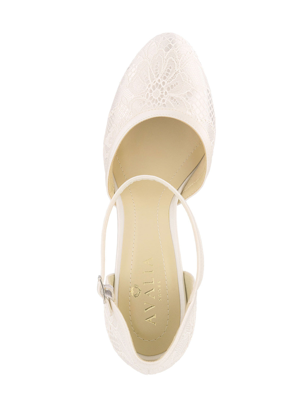 MAYA Avalia Schuhe, Spitze und Satin, 9,5 cm in creme-1 – Ansicht 2 | Lamia Mode