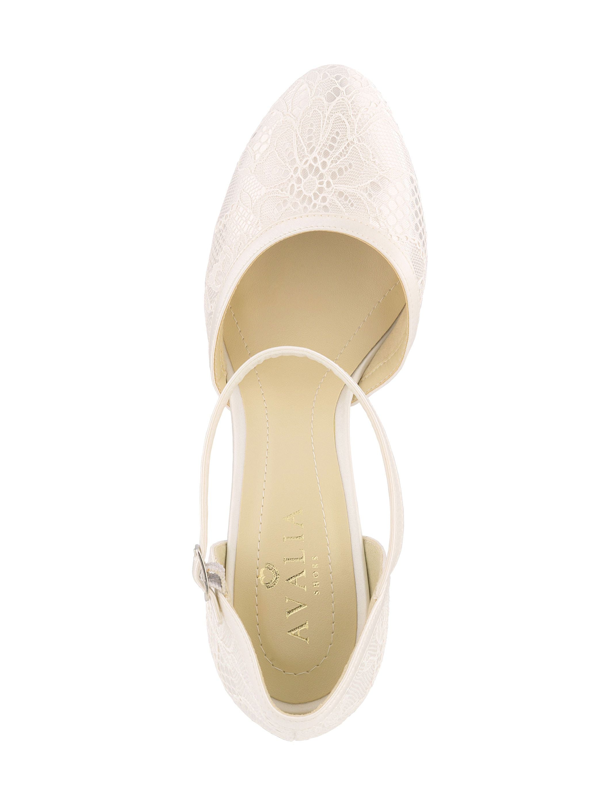 MAYA Avalia Schuhe, Spitze und Satin, 9,5 cm in creme-1 – Ansicht 2 | Lamia Mode