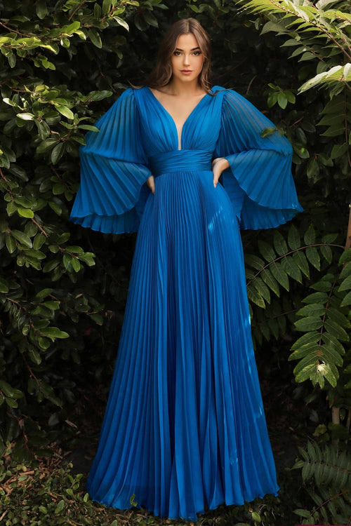 Abendkleid lamia 242 – Chiffon und V-Ausschnitt in Lavendel – Ansicht 2 | Lamia Mode