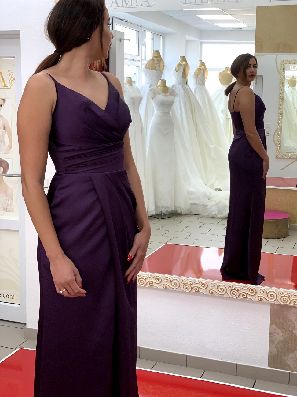 Abendkleid Elegantes Abendkleid mit Drapierung und Beinschlitz – FK3330 – Ansicht 6 | Lamia Mode