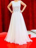 Standesamtkleid C4488 – Tüll und Corsagen-Oberteil in Weiß – Ansicht 1 | Lamia Mode