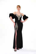 Elegantes Abendkleid mit Puffärmeln & Schmuckdetails – C4960 – Ansicht 5 | Lamia Mode