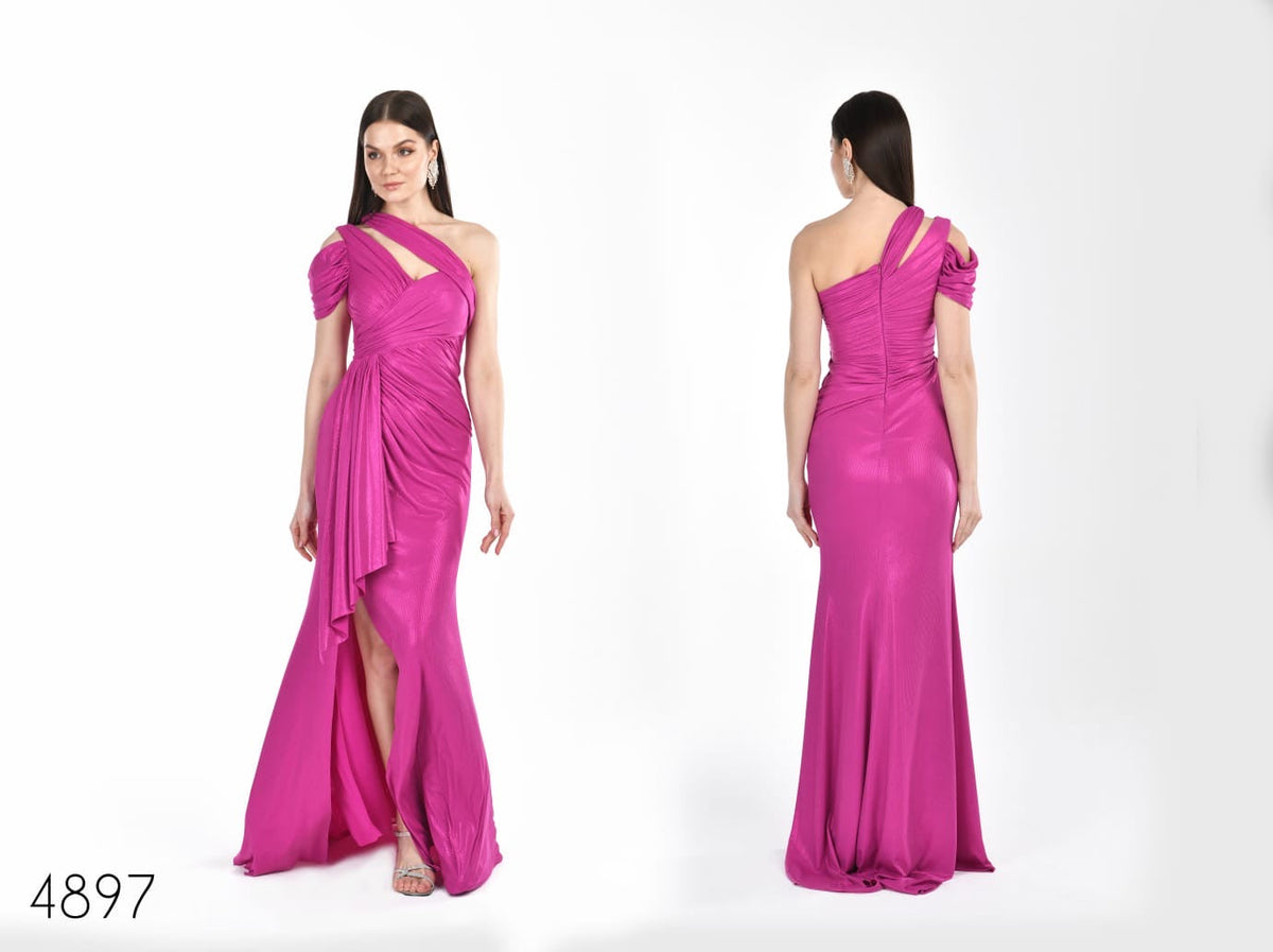Abendkleid C4897 in Fuchsia – Lamia Braut & Abendmode