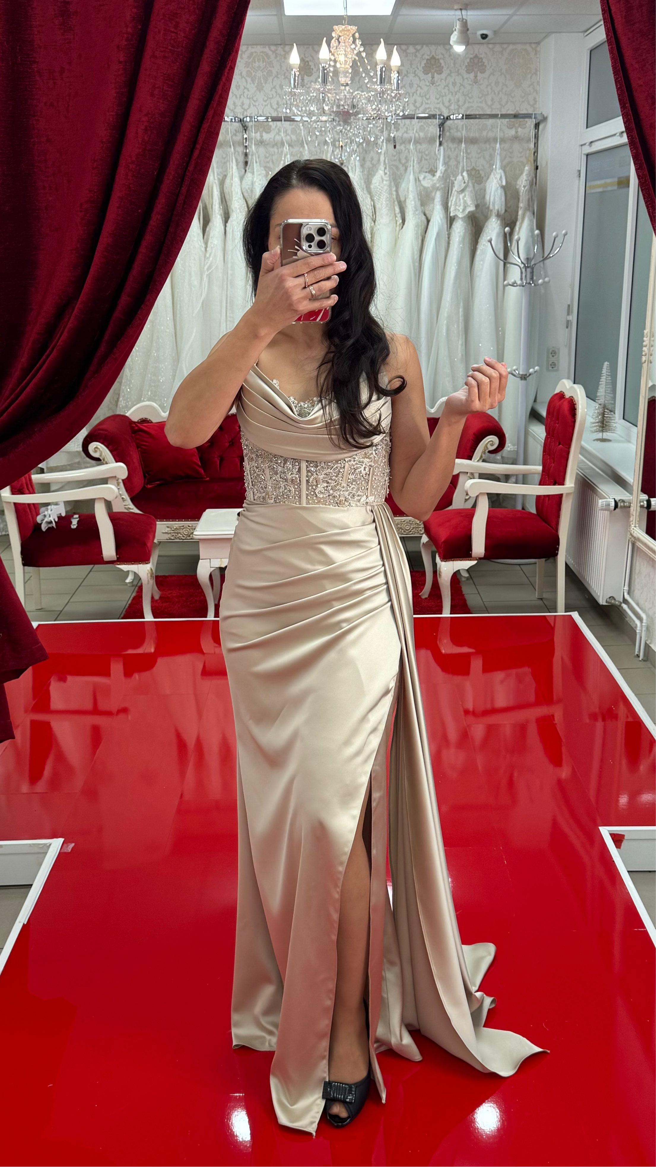 Abendkleid MD6019 in smaragdgrun – Ansicht 2 | Lamia Mode