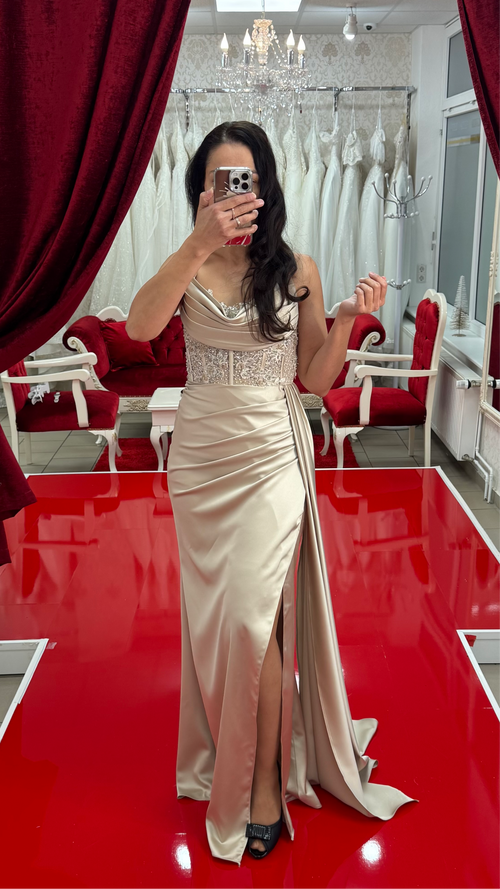 Abendkleid MD6019 in smaragdgrun – Ansicht 2 | Lamia Mode