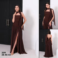Abendkleid M2021 in Dunkelbraun – Ansicht 1 | Lamia Mode