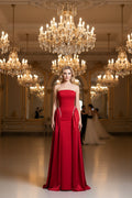 Ballkleid mit Satin-Schlepp – Samt in Braun – Ansicht 3 | Lamia Mode
