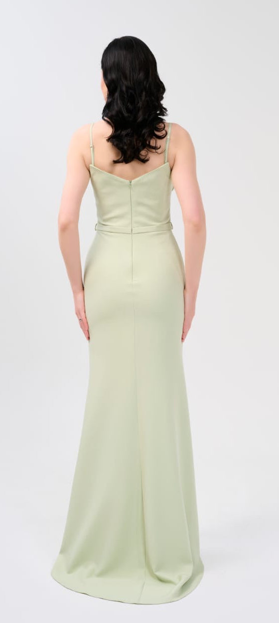 Elegantes Abendkleid mit Strass-V-Ausschnitt C2146 in blau – Ansicht 5 | Lamia Mode