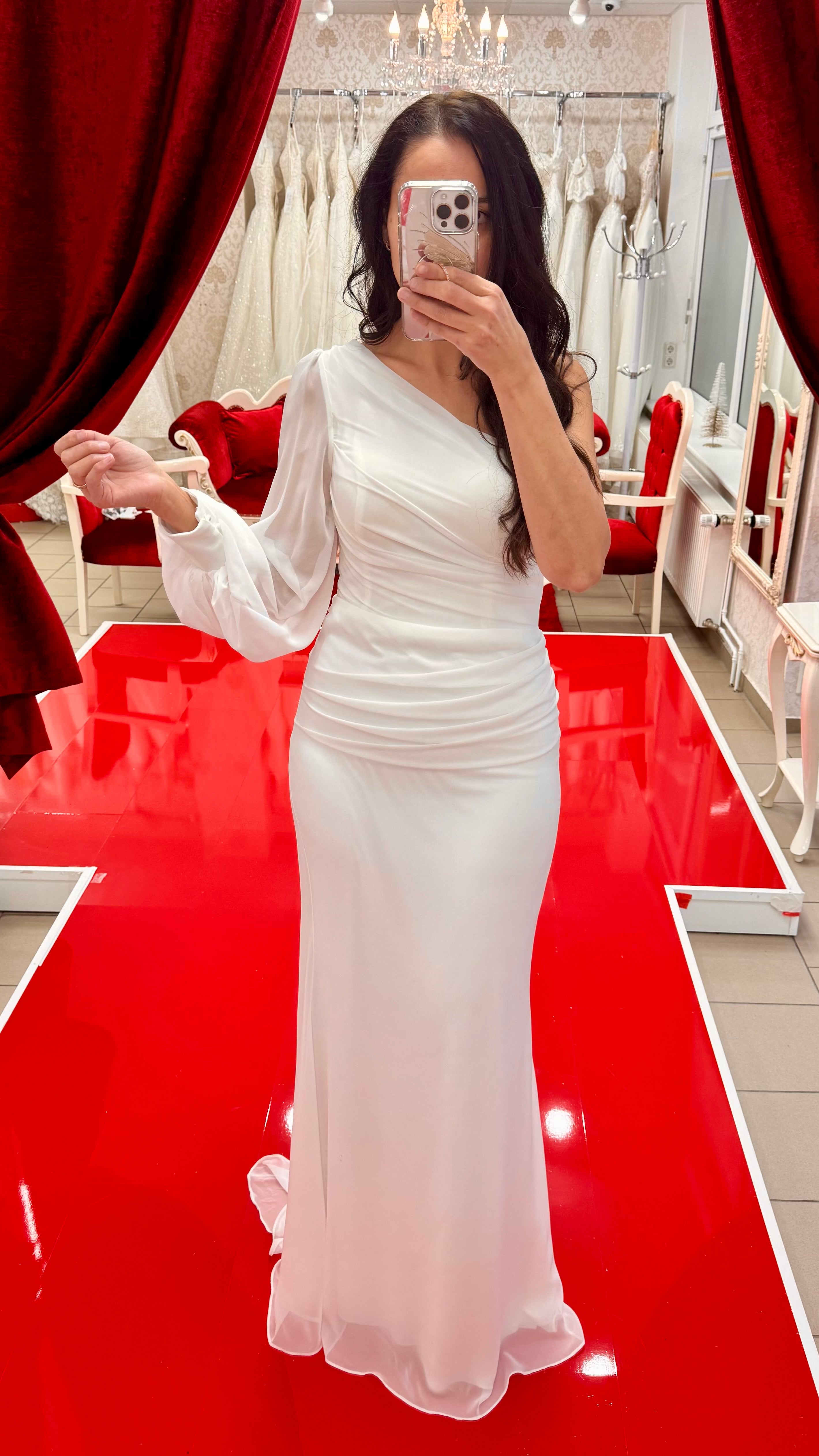Standesamt-Kleid MD7600 in weiss – Ansicht 2 | Lamia Mode