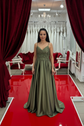 Abendkleid MD6077 in Khaki – Ansicht 2 | Lamia Mode