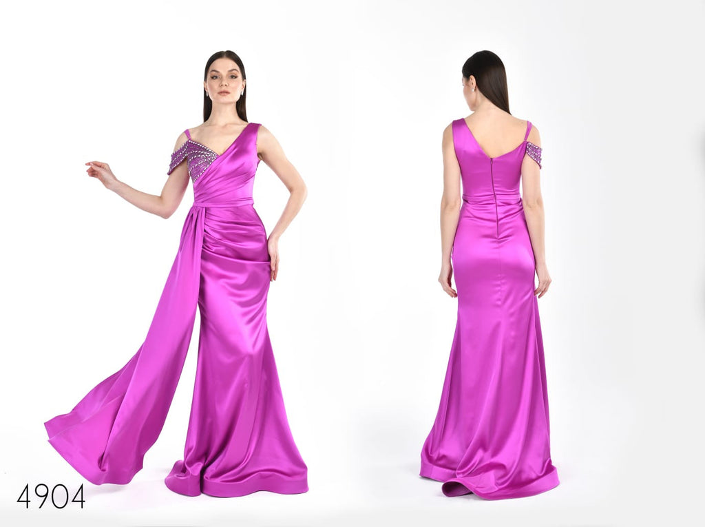 Abendkleid C4904 in Bordeaux – Lamia Braut & Abendmode