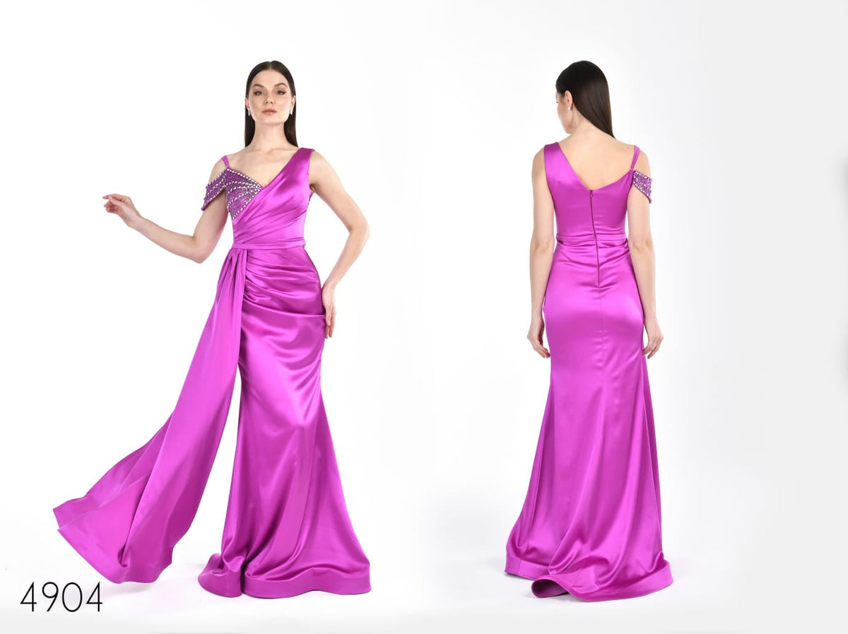 Abendkleid C4904 in Bordeaux – Lamia Braut & Abendmode