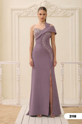 Abendkleid C2118 in Khaki – Lamia Braut & Abendmode