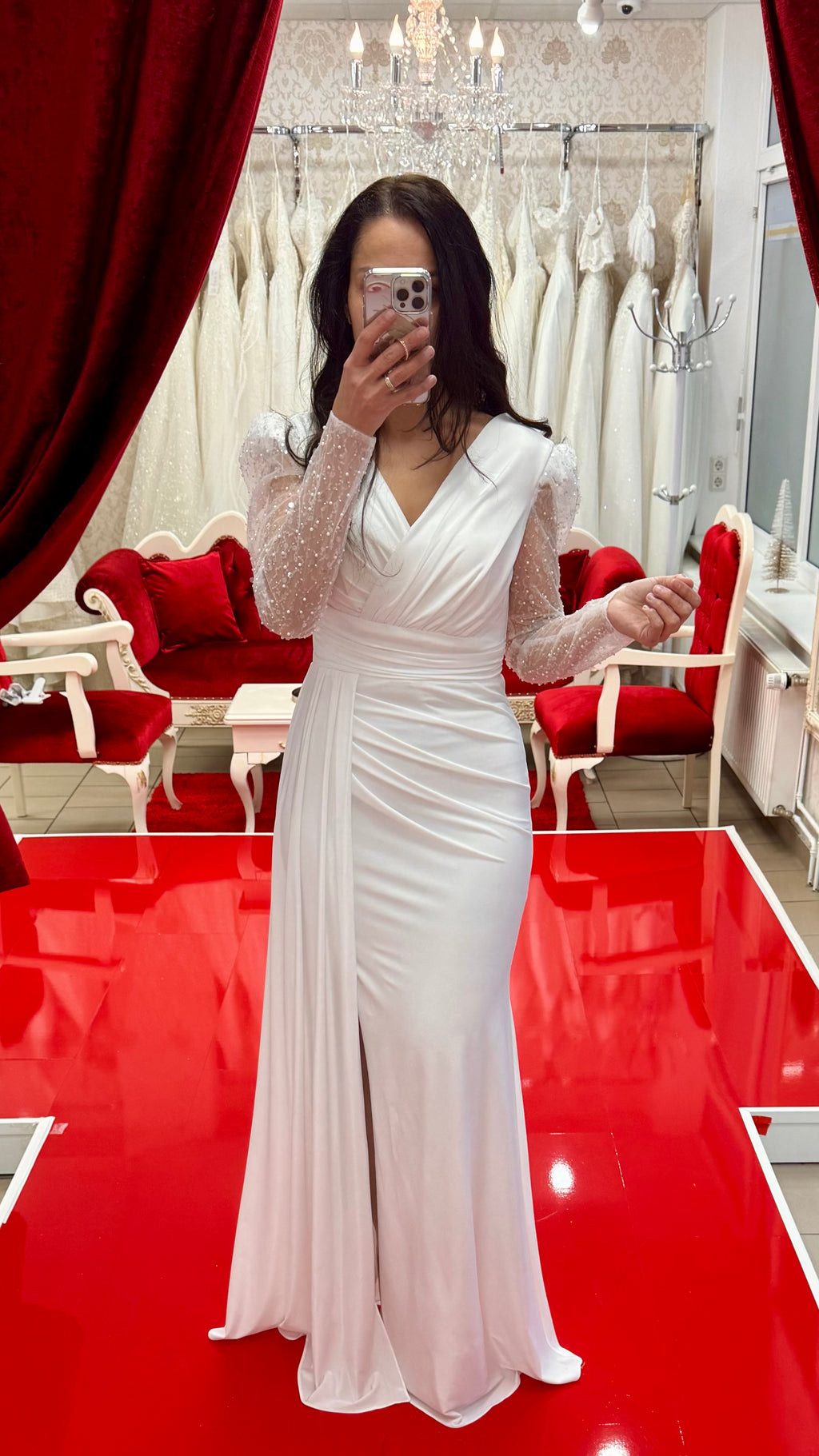 Standesamt Kleid MD6042 in weiss-1 – Ansicht 1 | Lamia Mode
