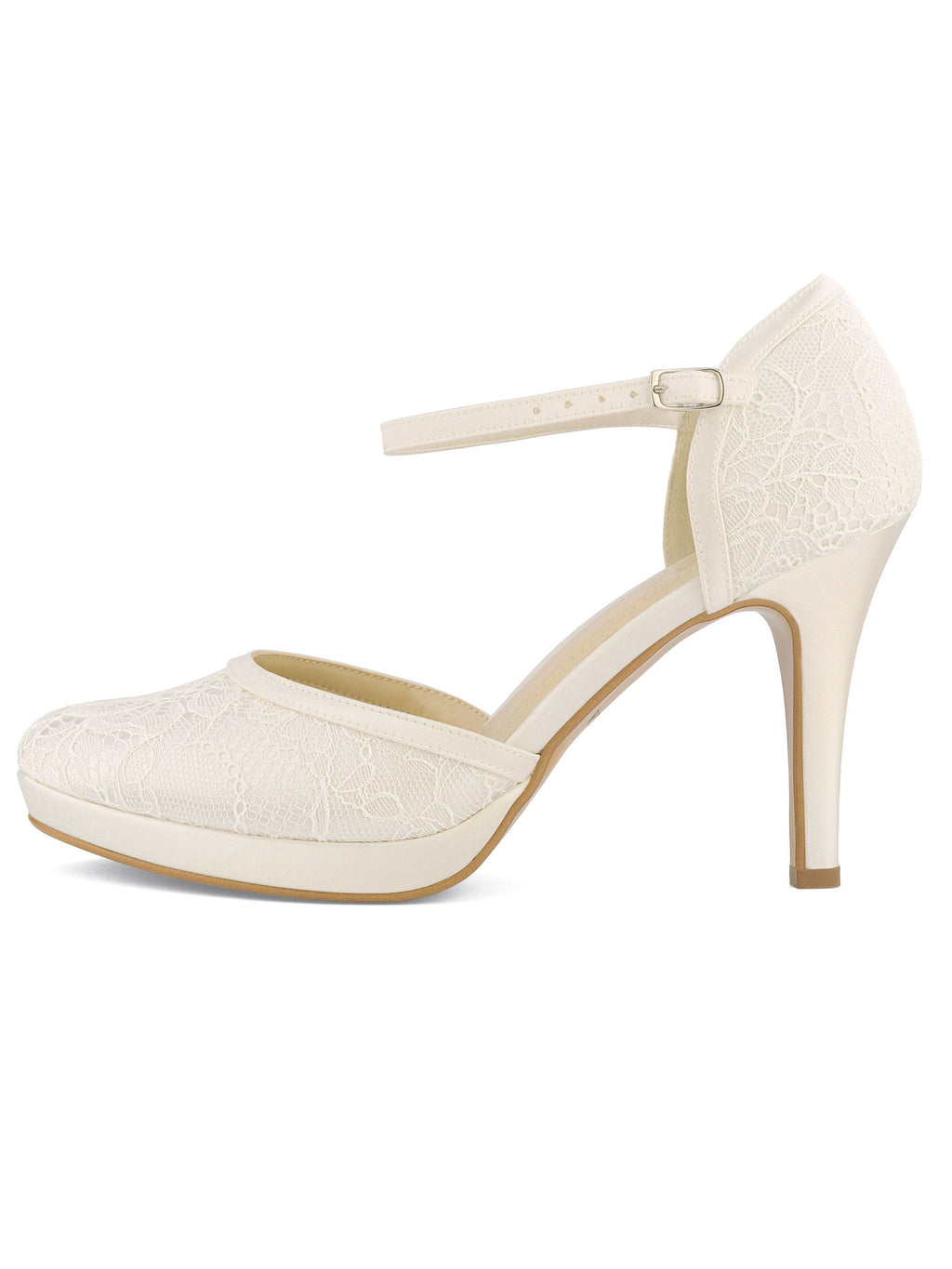 MAYA Avalia Schuhe, Spitze und Satin, 9,5 cm in creme-1 – Ansicht 1 | Lamia Mode
