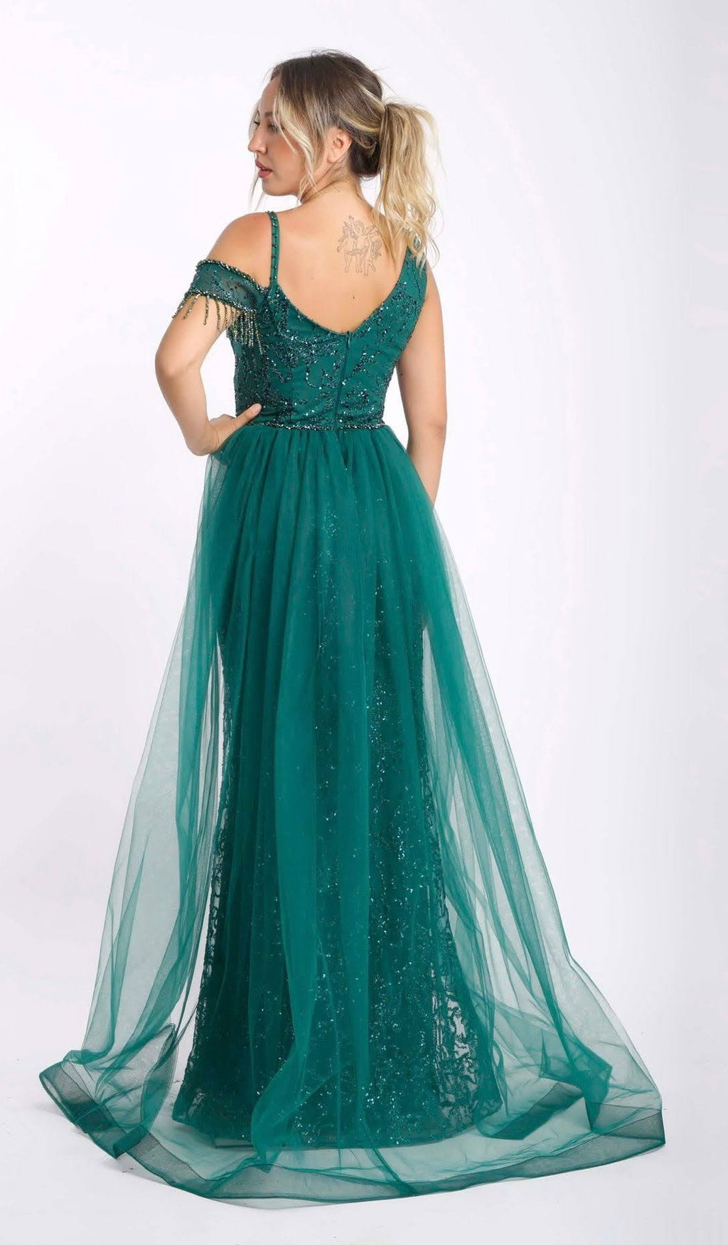 Abendkleid M177 – Tüll und figurbetonte Passform – Ansicht 6 | Lamia Mode