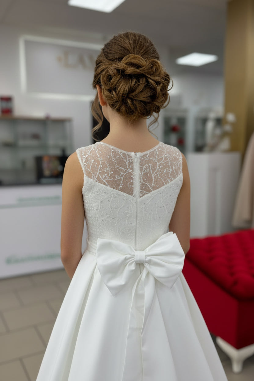 Kommunionskleid „Elara“ in creme – Ansicht 2 | Lamia Mode
