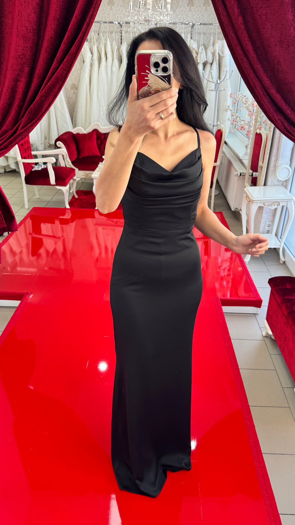 Abendkleid M280 in Blau – Ansicht 2 | Lamia Mode