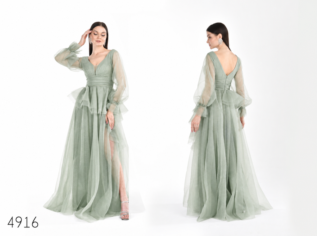 Abendkleid C4916 in Mint – Lamia Braut & Abendmode