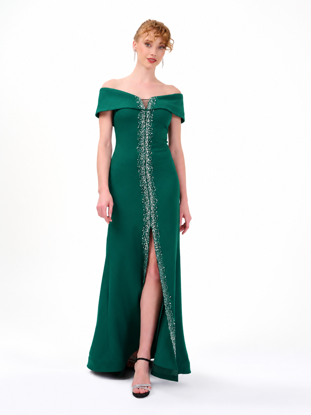 Abendkleid C5950 in Smaragdgrün – Lamia Braut & Abendmode