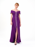 Abendkleid C5950 in Pflaume – Lamia Braut & Abendmode