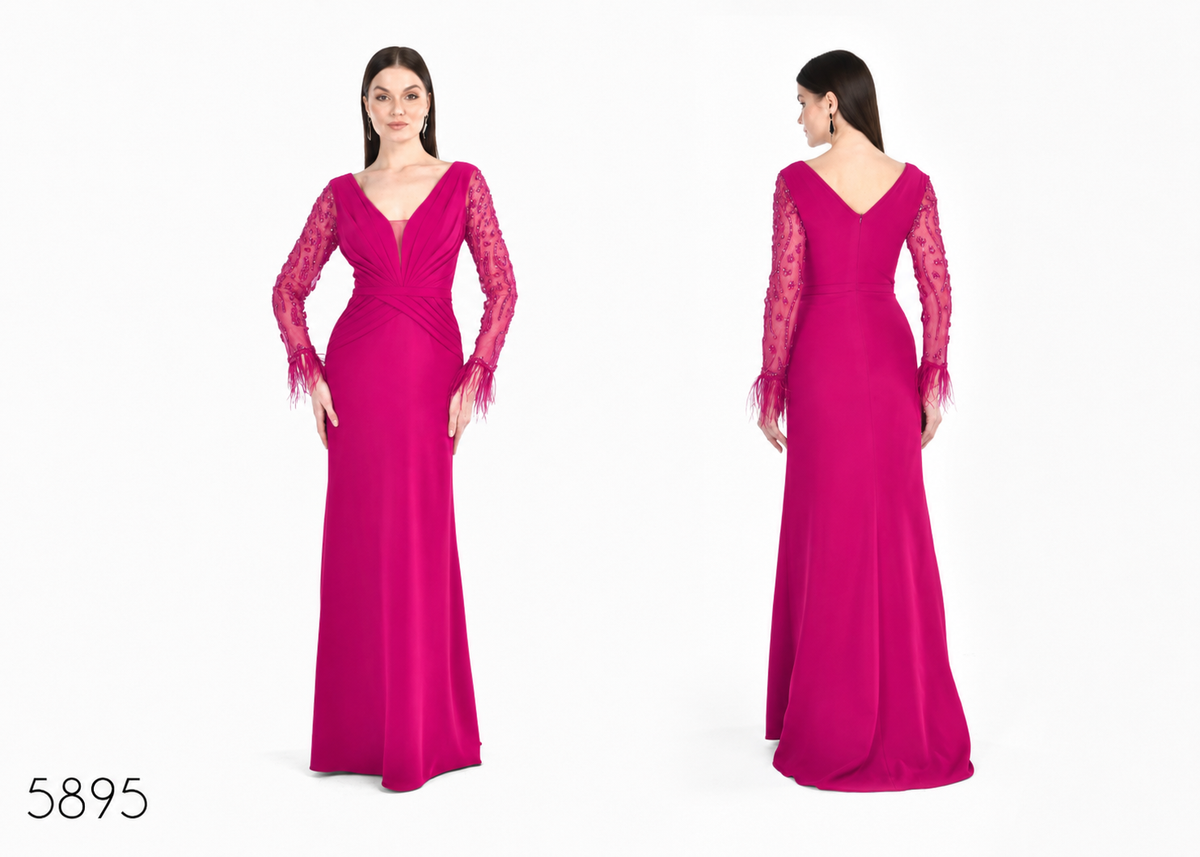 Abendkleid C5895 in Fuchsia – Lamia Braut & Abendmode