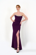 Abendkleid C4958 in Pflaume