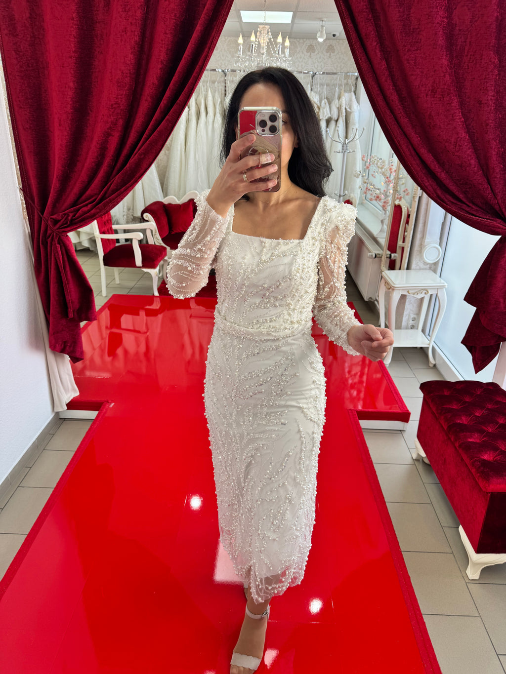 Standesamt Kleid R11 in weiss-7 – Ansicht 1 | Lamia Mode