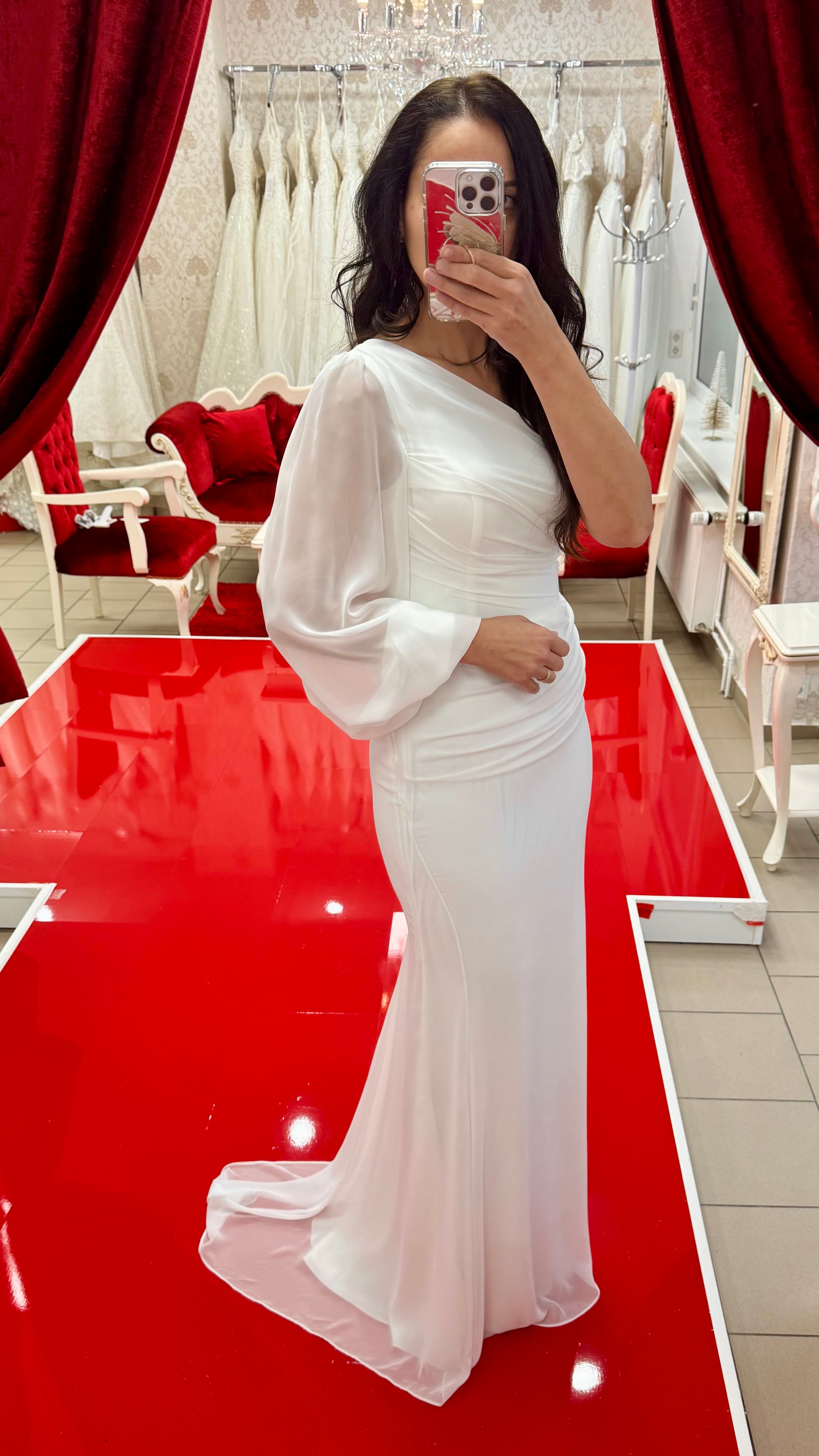 Standesamt-Kleid MD7600 in weiss – Ansicht 3 | Lamia Mode