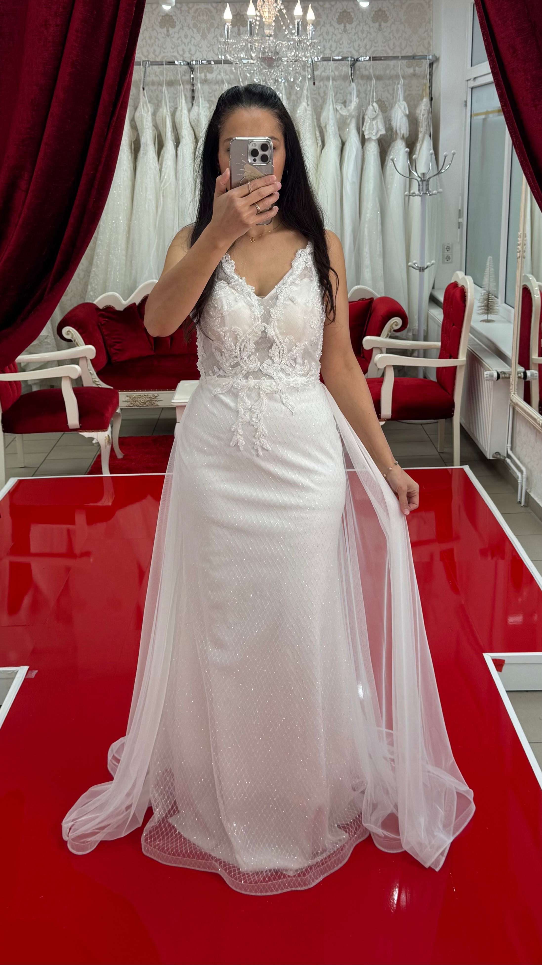 Standesamtkleid H200 – Spitze und A-Linie in Creme – Ansicht 1 | Lamia Mode