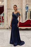 Abendkleid C4904 in Navyblau – Ansicht 1 | Lamia Mode