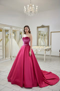 Ballkleid Fuchsia – Satin und Samt in Fuchsia – Ansicht 1 | Lamia Mode