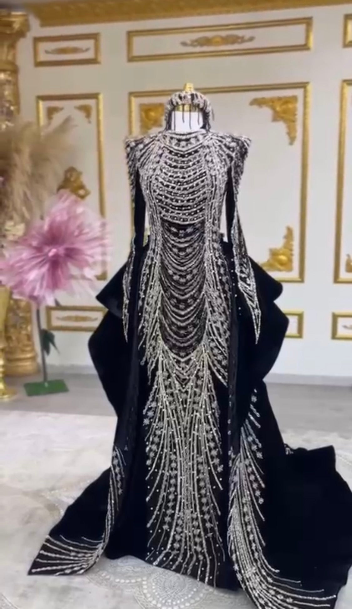 Kaftan „Hürrem“ – Luxus Bindallı in Smaragdgrün mit Kristallbesatz in smaragdgrun – Ansicht 5 | Lamia Mode