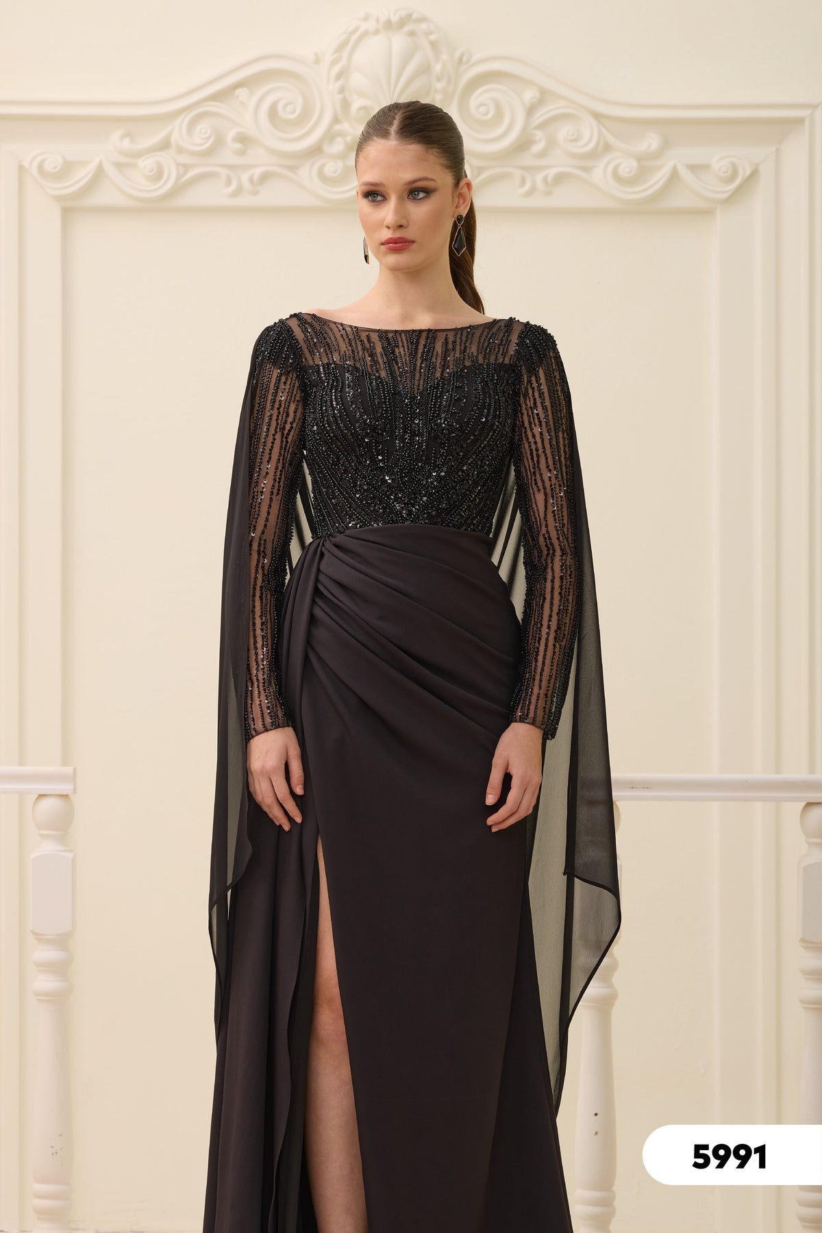 Abendkleid C5991 in Schwarz – Lamia Braut & Abendmode