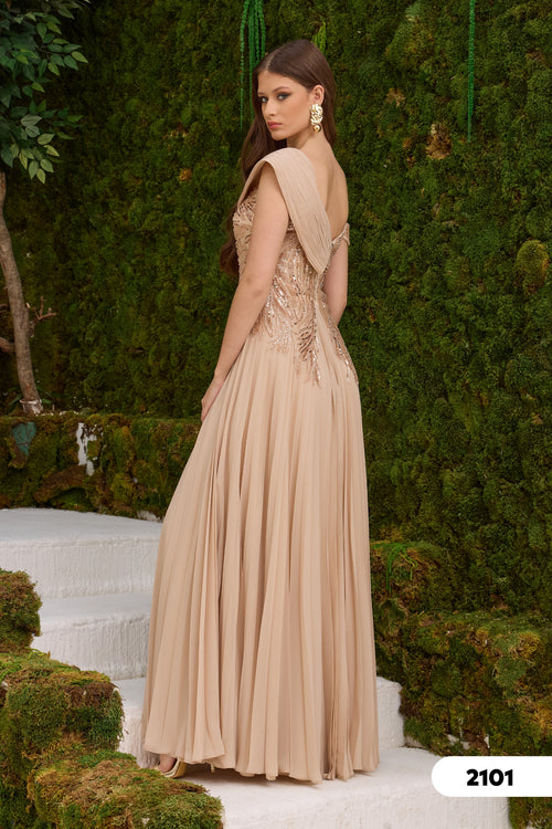 Abendkleid C2101 in Blau – Lamia Braut & Abendmode