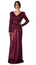 Abendkleid M146 in Bordeaux – Ansicht 3 | Lamia Mode