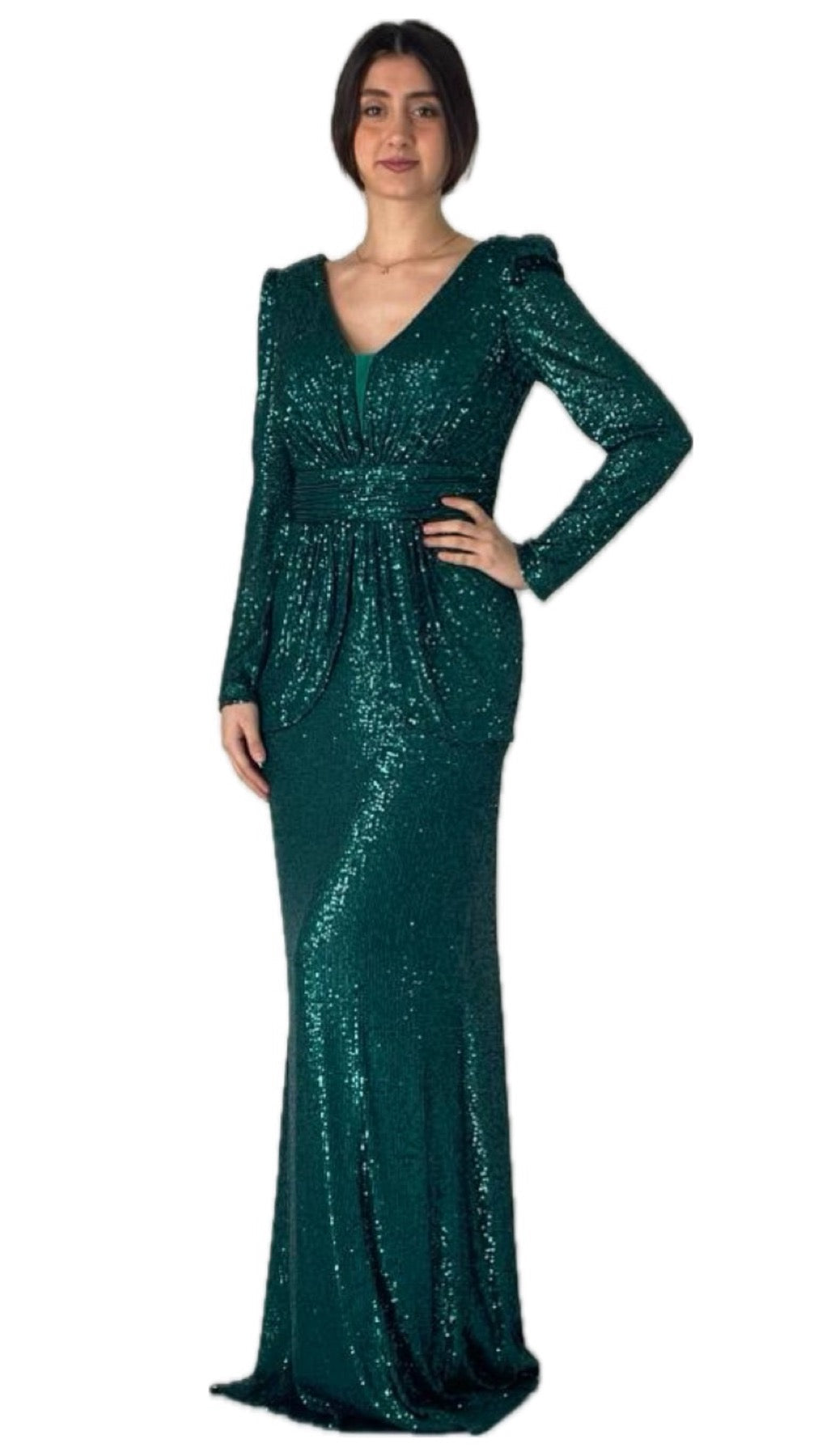 Abendkleid M146 in Bordeaux – Ansicht 4 | Lamia Mode
