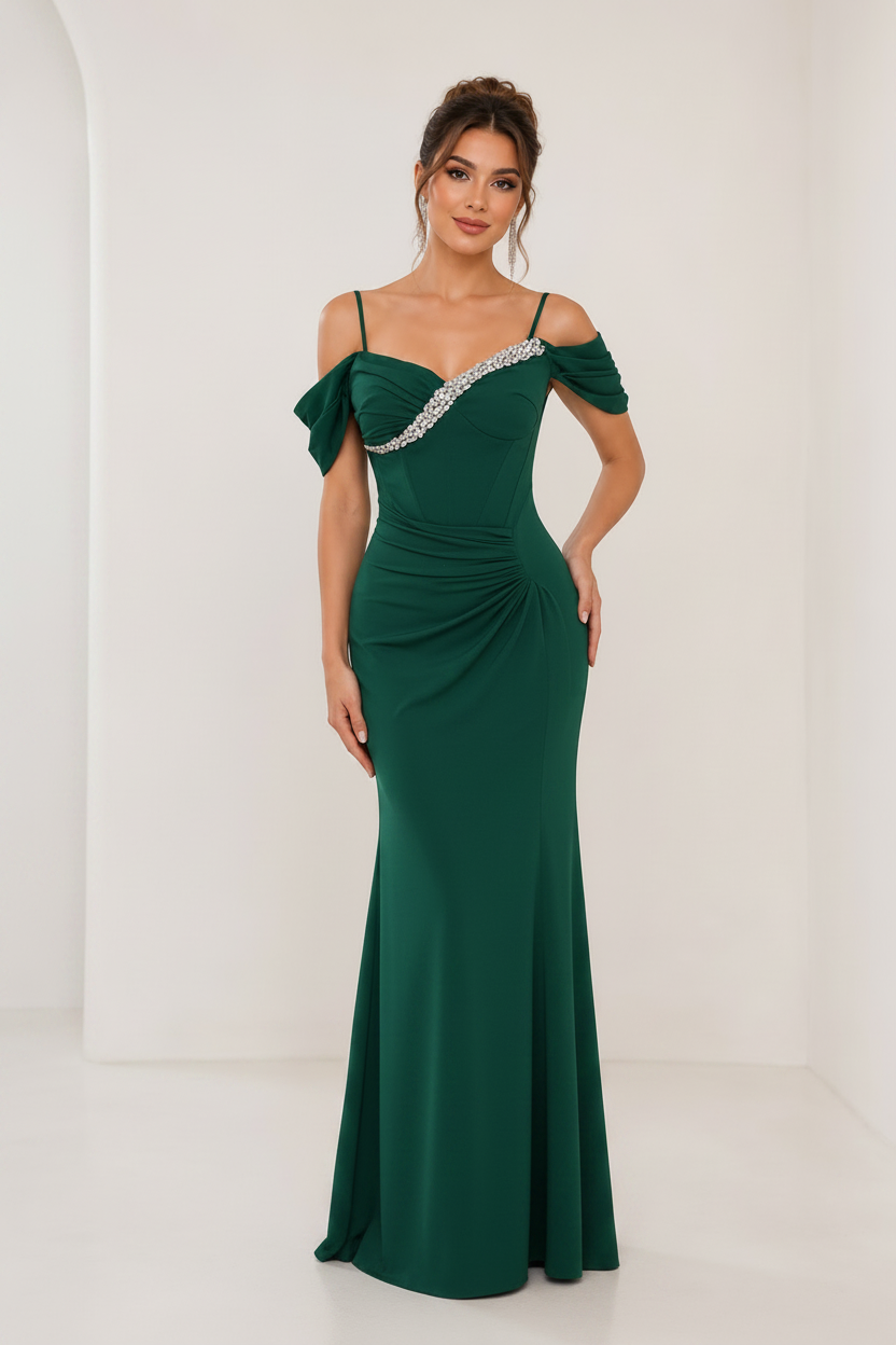 Abendkleid C4988 in Smaragdgrün – Lamia Braut & Abendmode