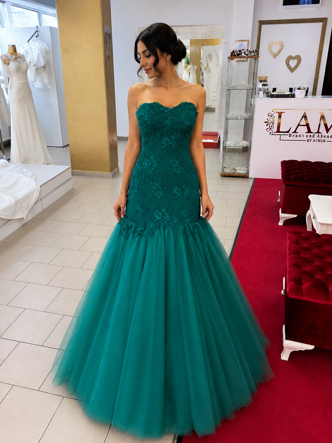 Ballkleid ZEY Grün in gruen – Ansicht 1 | Lamia Mode