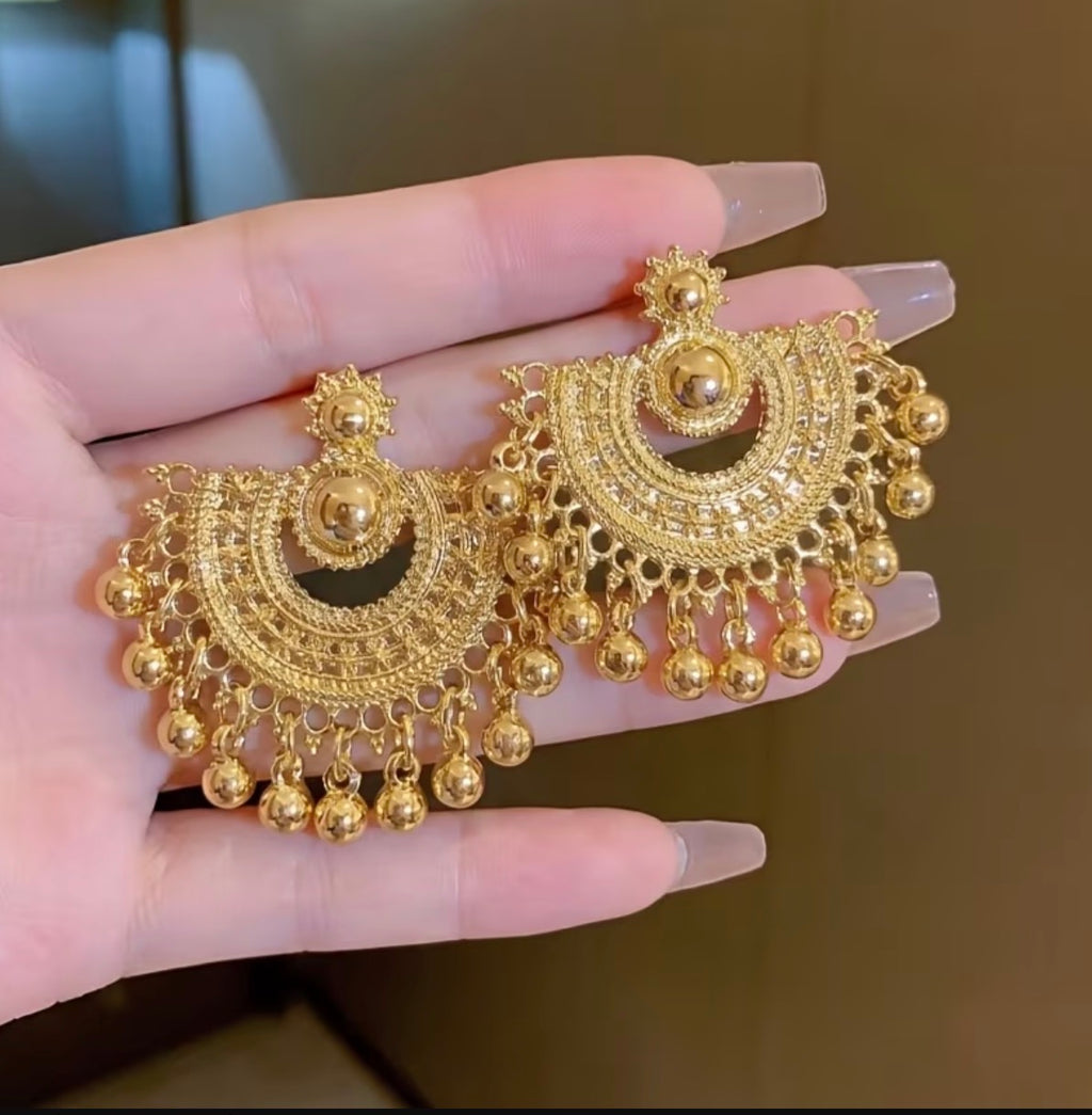 Boho Statement Ohrringe Gold – Rund