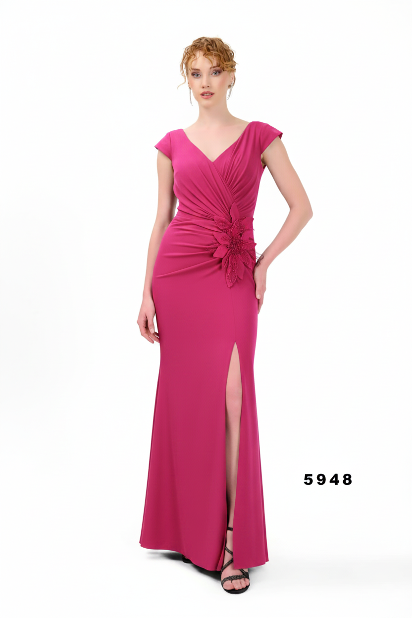 Abendkleid C5948 in Fuchsia – Lamia Braut & Abendmode