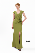 Abendkleid C5948 in Olive – Lamia Braut & Abendmode