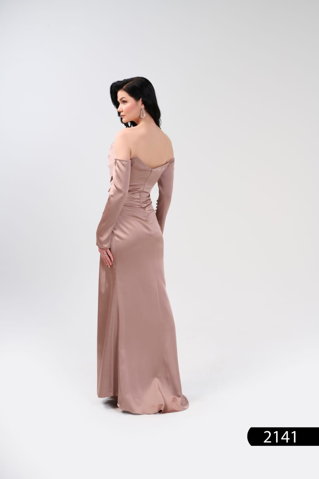 Abendkleid C2141 in Cappuccino – Lamia Braut & Abendmode