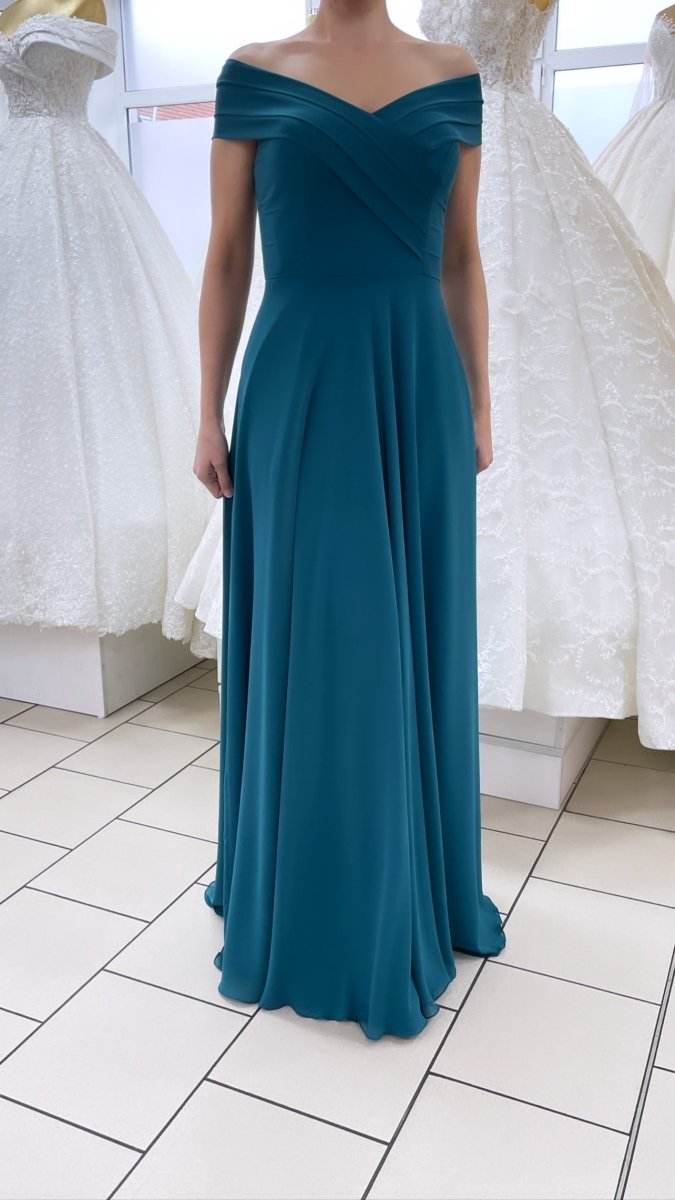 Abendkleid Schlichtes Abendkleid in fließender A-Linie – FK2416 – Ansicht 2 | Lamia Mode