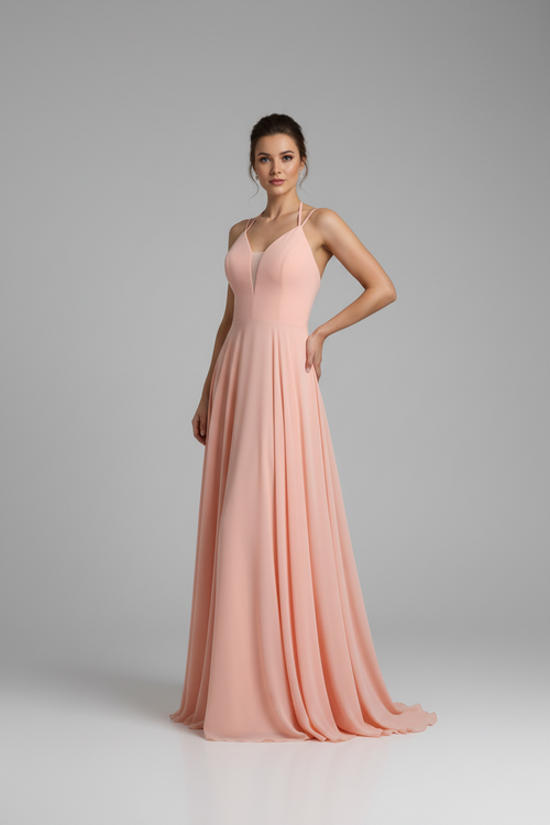 Abendkleid FK3210 – Spitze in Lachs – Ansicht 1 | Lamia Mode
