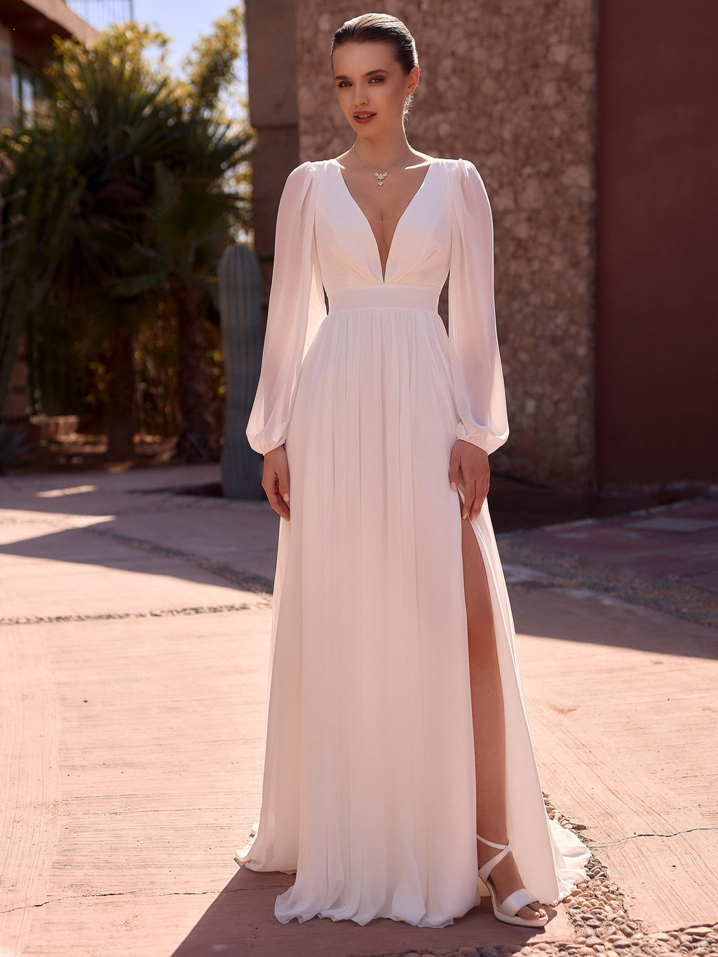 Brautkleid/ Standesamtkleid Juliana in weiss-7 – Ansicht 1 | Lamia Mode